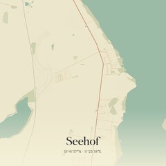 Fototapeta premium Vintage map of Seehof, Germany.