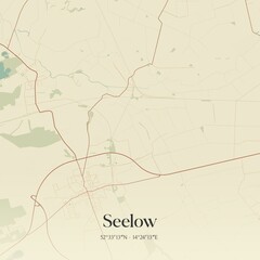 Vintage map of Seelow, Germany.