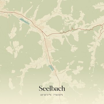 Vintage map of Seelbach, Germany.