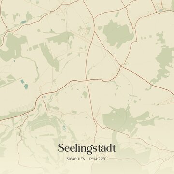 Vintage map of Seelingstadt, Germany.