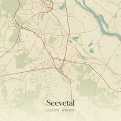 Vintage map of Seevetal, Germany.
