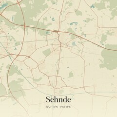 Vintage map of Sehnde, Germany.
