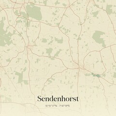 Vintage map of Sendenhorst, Germany.