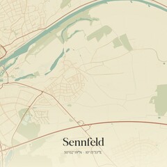 Obraz premium Vintage map of Sennfeld, Germany.