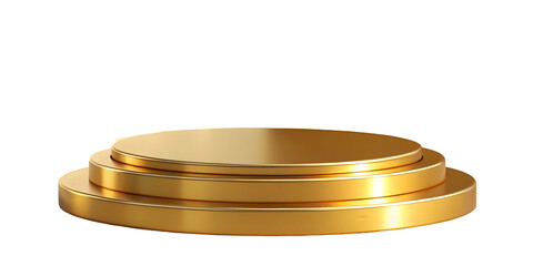 Gold podiums png. Golden pedestal on an isolated transparent background. Podium for advertising, podium for products. PNG.