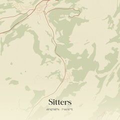 Vintage map of Sitters, Germany.