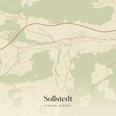 Vintage map of Sollstedt, Germany.