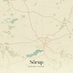 Vintage map of Sorup, Germany.