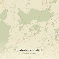 Vintage map of Spahnharrenstatte, Germany.