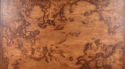 Intricate Wood Grain Map Tabletop Design