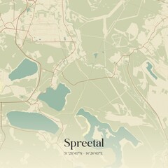 Vintage map of Spreetal, Germany.
