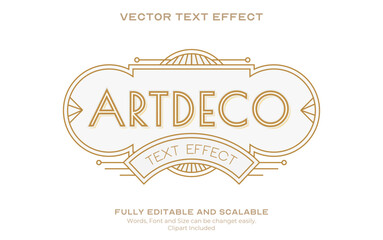 luxury Art deco signage logo style text effect with gold accent
