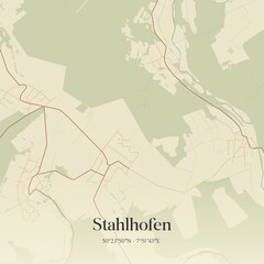 Vintage map of Stahlhofen, Germany.