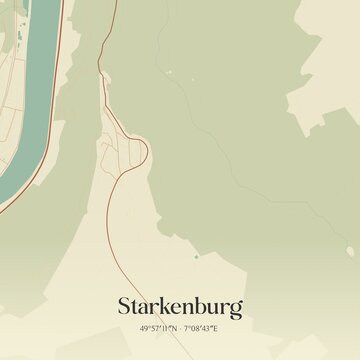 Vintage map of Starkenburg, Germany.