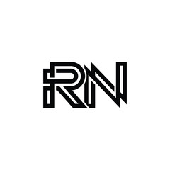 RN monogram logo design letter text name symbol monochrome logotype alphabet character simple logo