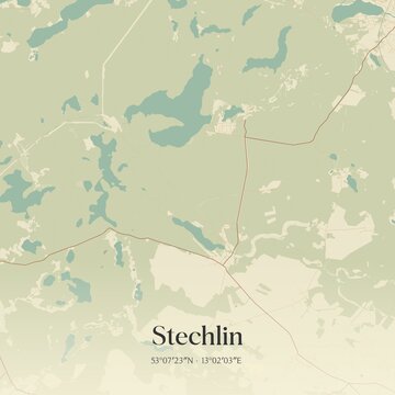Vintage map of Stechlin, Germany.