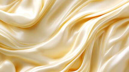 Fototapeta premium Creamy Yellow Silk Fabric Draped Softly and Elegantly