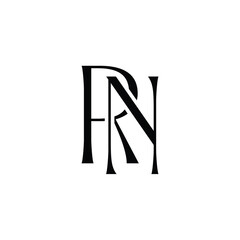 RN monogram logo design letter text name symbol monochrome logotype alphabet character simple logo