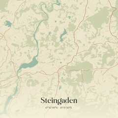 Vintage map of Steingaden, Germany.