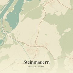 Vintage map of Steinmauern, Germany.