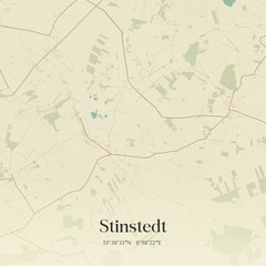 Naklejka premium Vintage map of Stinstedt, Germany.