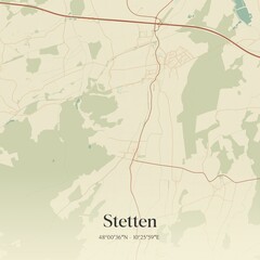 Obraz premium Vintage map of Stetten, Germany.