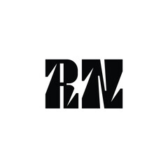 RN monogram logo design letter text name symbol monochrome logotype alphabet character simple logo
