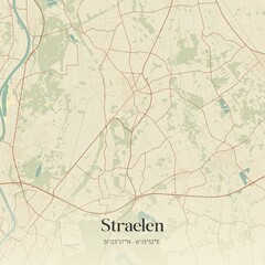 Vintage map of Straelen, Germany.