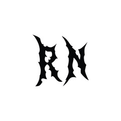 RN monogram logo design letter text name symbol monochrome logotype alphabet character simple logo