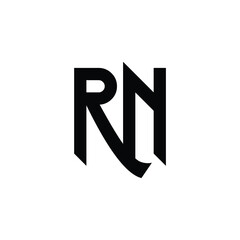 RN monogram logo design letter text name symbol monochrome logotype alphabet character simple logo