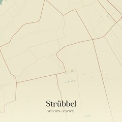 Vintage map of Strubbel, Germany.
