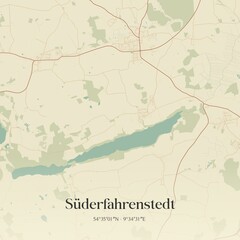 Obraz premium Vintage map of Suderfahrenstedt, Germany.