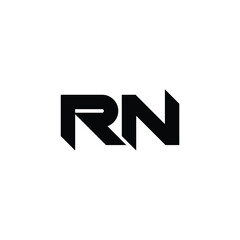 RN monogram logo design letter text name symbol monochrome logotype alphabet character simple logo
