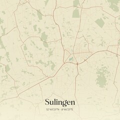 Vintage map of Sulingen, Germany.