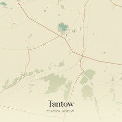 Vintage map of Tantow, Germany.