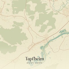 Vintage map of Tapfheim, Germany.
