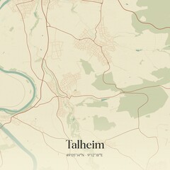 Vintage map of Talheim, Germany.