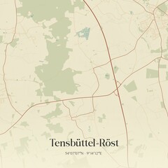 Obraz premium Vintage map of Tensbuttel-Rost, Germany.