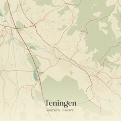 Obraz premium Vintage map of Teningen, Germany.