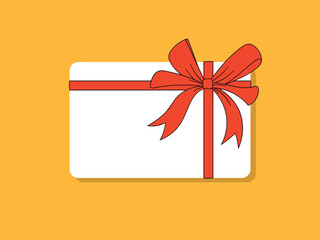 Blank Gift Card and Gift Certificate with Red Ribbon, sale card, party gift template
