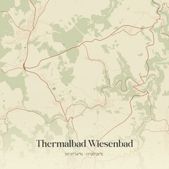 Obraz premium Vintage map of Thermalbad Wiesenbad, Germany.