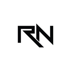 RN monogram logo design letter text name symbol monochrome logotype alphabet character simple logo