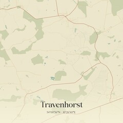 Obraz premium Vintage map of Travenhorst, Germany.