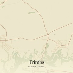 Vintage map of Trimbs, Germany.