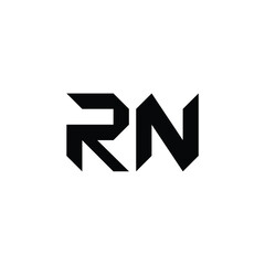 RN monogram logo design letter text name symbol monochrome logotype alphabet character simple logo