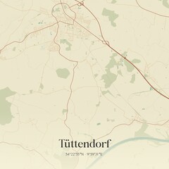 Fototapeta premium Vintage map of Tuttendorf, Germany.