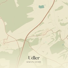 Vintage map of Udler, Germany.