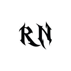 RN monogram logo design letter text name symbol monochrome logotype alphabet character simple logo