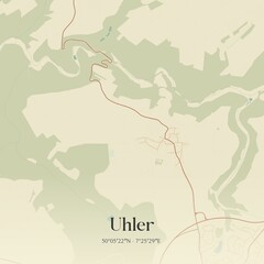 Obraz premium Vintage map of Uhler, Germany.
