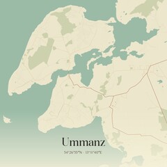 Obraz premium Vintage map of Ummanz, Germany.